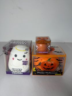 HALLOWEEN SQUISHY BUNDLE – JUMBO GHOST ANGEL, PUMPKIN & CRUNCHY PUMPKIN