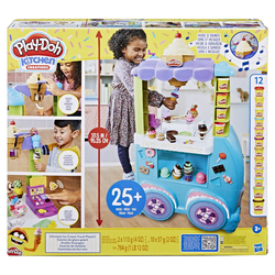 Play-Doh Kitchen Creations Ultimate Ice Cream Truck Toy Playset 27 Accessories, 12 Cans