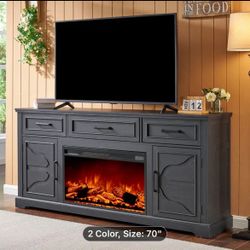 Farmhouse Fireplace TV Stand 