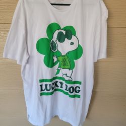 SNOOPY ST PATRICKS DAY SHIRT LUCKY DOG SIZE 2XL IN EXCELLENT CONDITION 