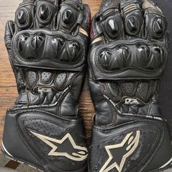 Alpinestars GP Plus R Leather Motorcycle Gloves (Medium) – Worn Condition
