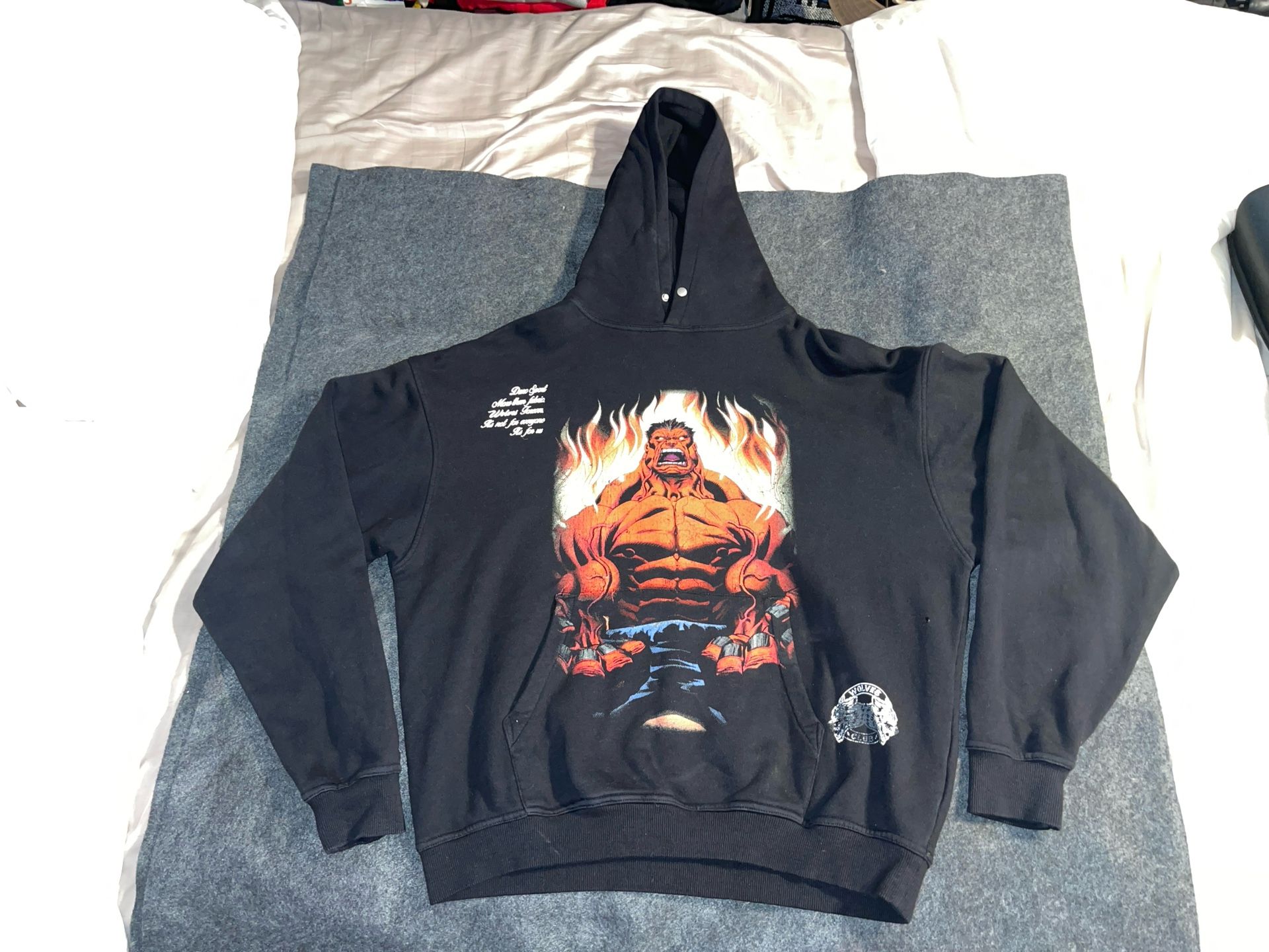 Darc Sport x Marvel Red Hulk Pierce Hoodie in Black MEDIUM LIMITED 