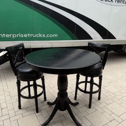 Home Living Round Bar Table and 2 Swivel Bar Stools