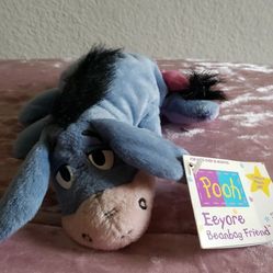 Collectible Eeyore Beanbag Friend Plush By Mattel With Tags