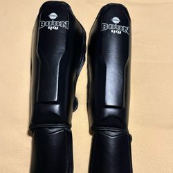 Muay Thai Kickboxing Shin Guards - XL - Black