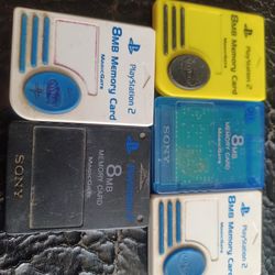 PS2 MEMORY CARDS $15 EACH OR $65 FINAL PRICE FOR THE LOT SAME DAY SHIPPING 