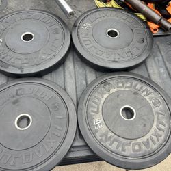100 lbs of 2” Black LUXIAOJUN Competition  Olympic Bumper Plates, 2 x 35lbs, 2 x 15lbs