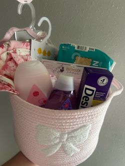 New baby girl basket
