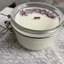 Handmade Soy Candles-Rose Scented Jar 