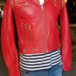 Gianni Versace zippered moto leather jacket *Sz M