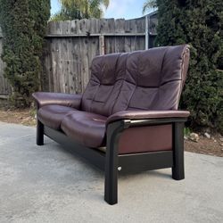 Stressless Ekornes Recliner Reclining Leather Loveseat Sofa Couch
