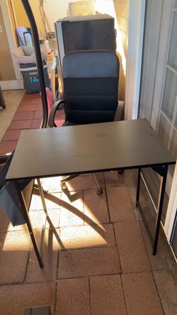 Black table with black chair