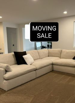 Beige Cloud Couch Modular Sectional Sofa