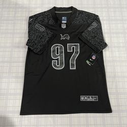 NFL Detroit Lions #97 Aidan Hutchinson Black Jersey
