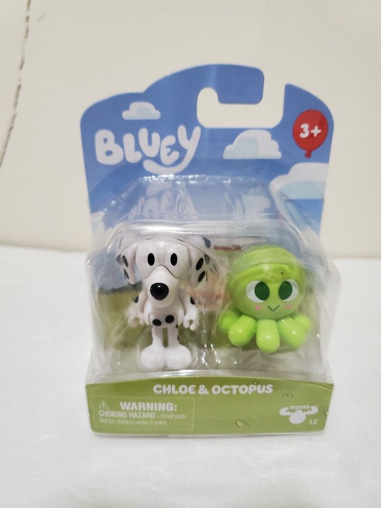 Bluey & Friends CHLOE & OCTOPUS Mini Figure 630996173473 3 Inch Toy Figure,