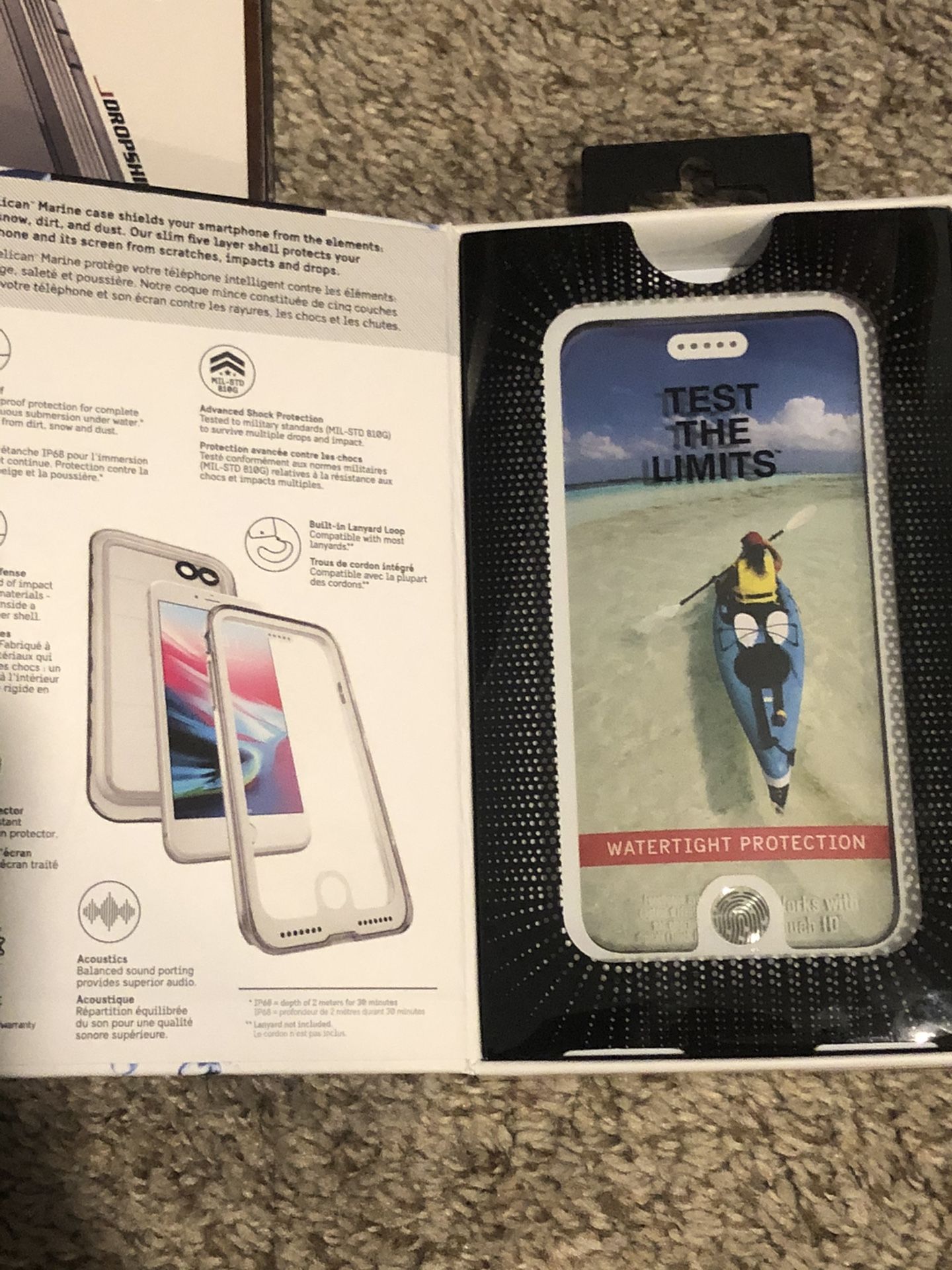 Pelican Marine Waterproof iPhone 6, 6S, SE, 7, 8 Case (White/Clear)