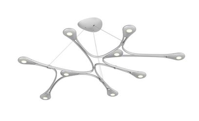 Abstraction LED Pendant in Bright Satin Aluminum by Sonneman