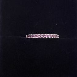 Size 5 Riviera Pave Amethyst Ring - White Gold