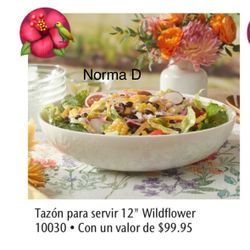 Tazon Para Servir De 12” Nuevo En Su Caja 🌺 Princess House 🌺