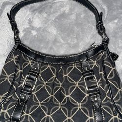 Nine West Black Pattern Small Vintage Hand Bag Buckle Designer 