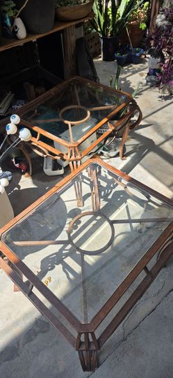 Glass top side tables