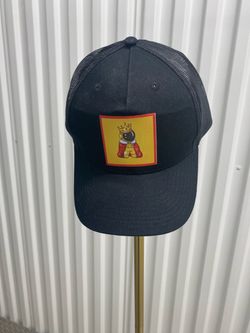 Black Trucker Hat with Astronaut King Patch