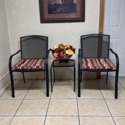 Outdoor Patio Garden Metal Set With Cushions And Table