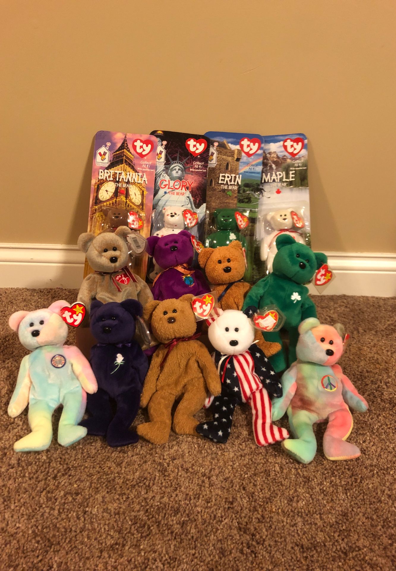 ty beanie babies bears exclusive lot