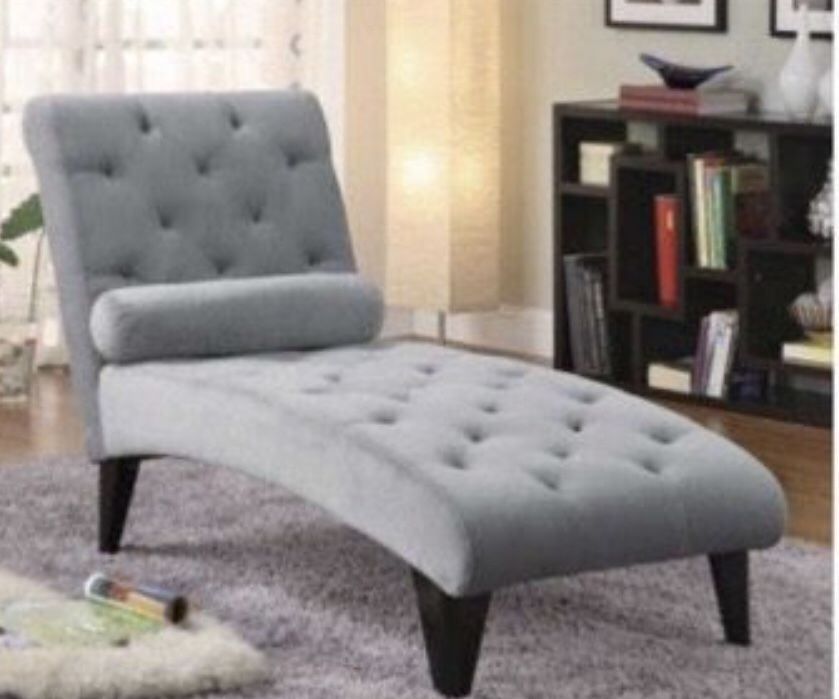 Grey and black contemprary Chaise. Very comfy and relaxing stuff Couch for living room or bedroom decoration