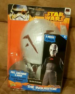 Disney Star Wars The Inquisitor Action Suit Size 8-10 Costume and-Mask.