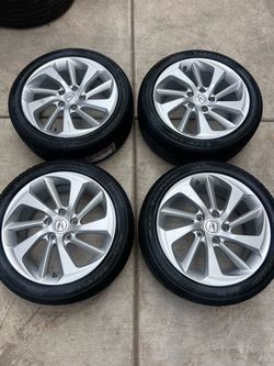 Set of Acura ILX 17in wheels 5x114.3 (5x4.5) Tires 215/45r17 Fit TLX RSX TSX Honda civic accord etc