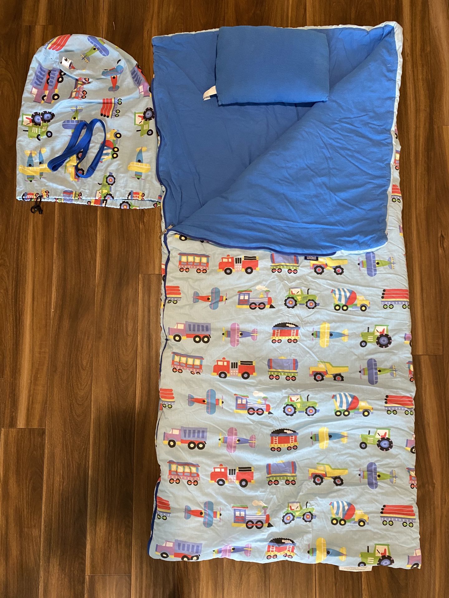 Blue Vehicle Kids Sleeping Bag