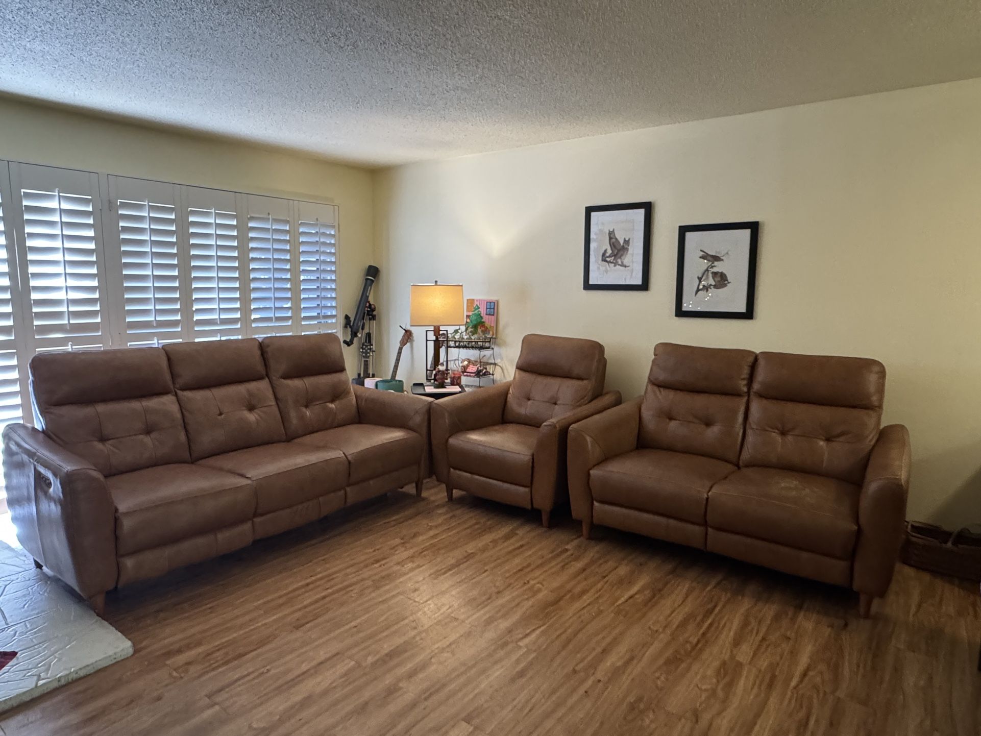 Abbyson Leather reclining couch set