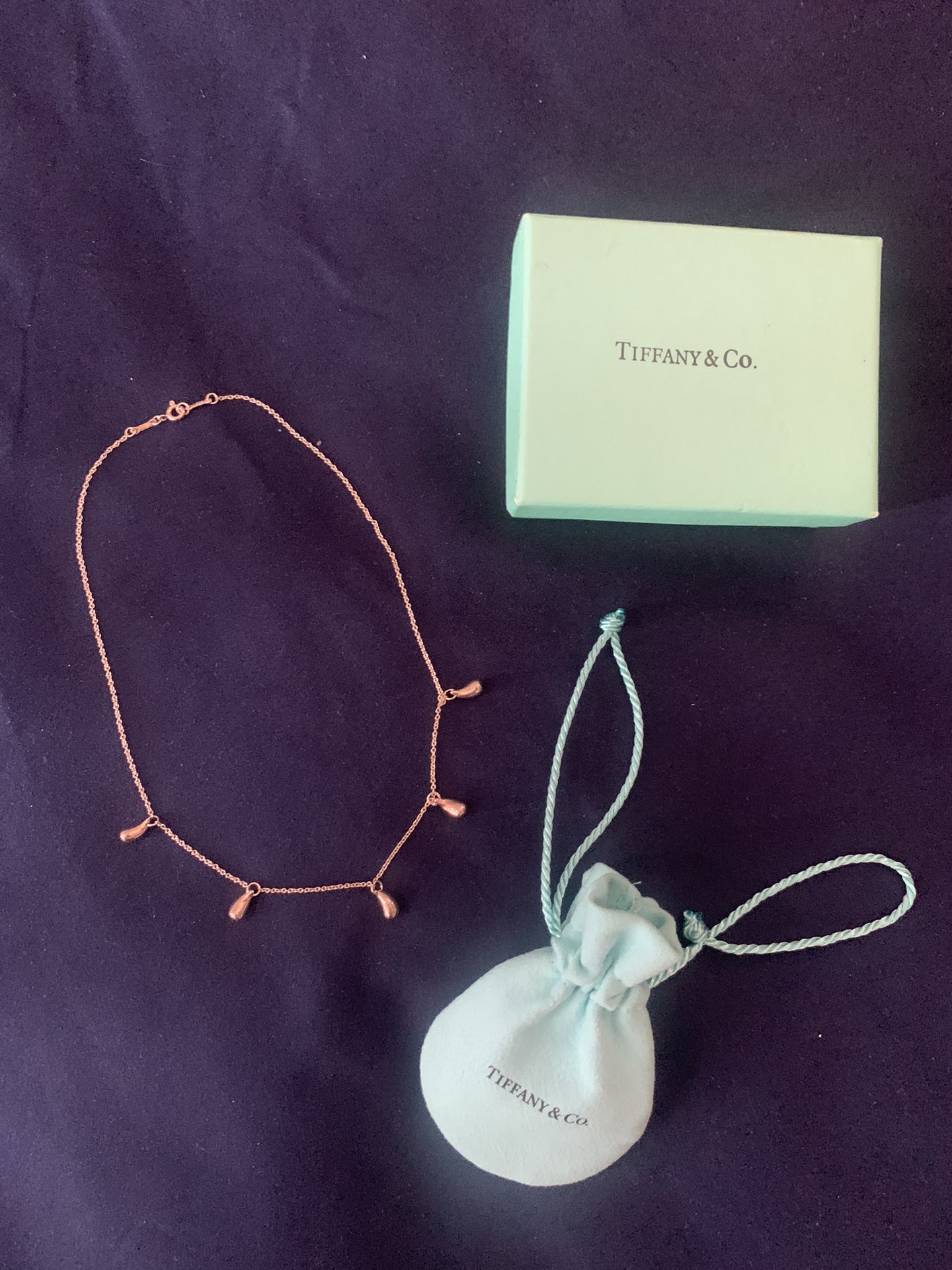 Tiffany & Co Sterling Silver 5 Teardrop Necklace