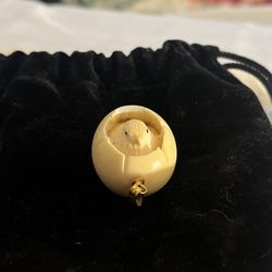egg hatching chick Charm Hand Carved