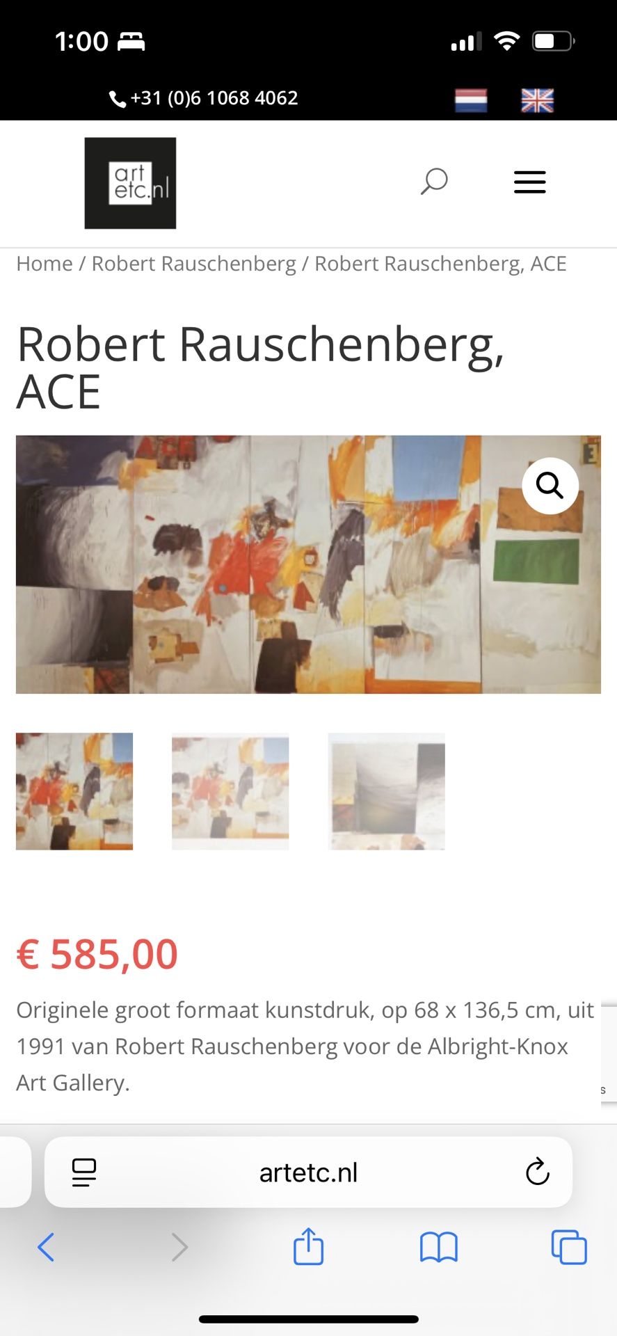 Robert Rauschenberg Official Print With Stainless Steel Frame