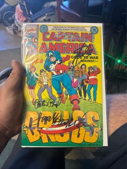 Signed  captain America comic