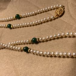 Vintage Pearls W/ Jade Accents