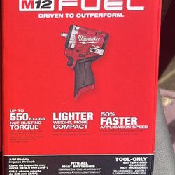 Brand new M12 FUEL 12V Lithium-Ion Brushless Cordless Stubby 3/8 in. Impact Wrench (Tool-Only)