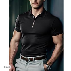 Men’s Zip Polo Shirt Casual