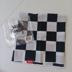 Vans Family Collection Black/White Checker Unisex Bandana 22" x 22" New