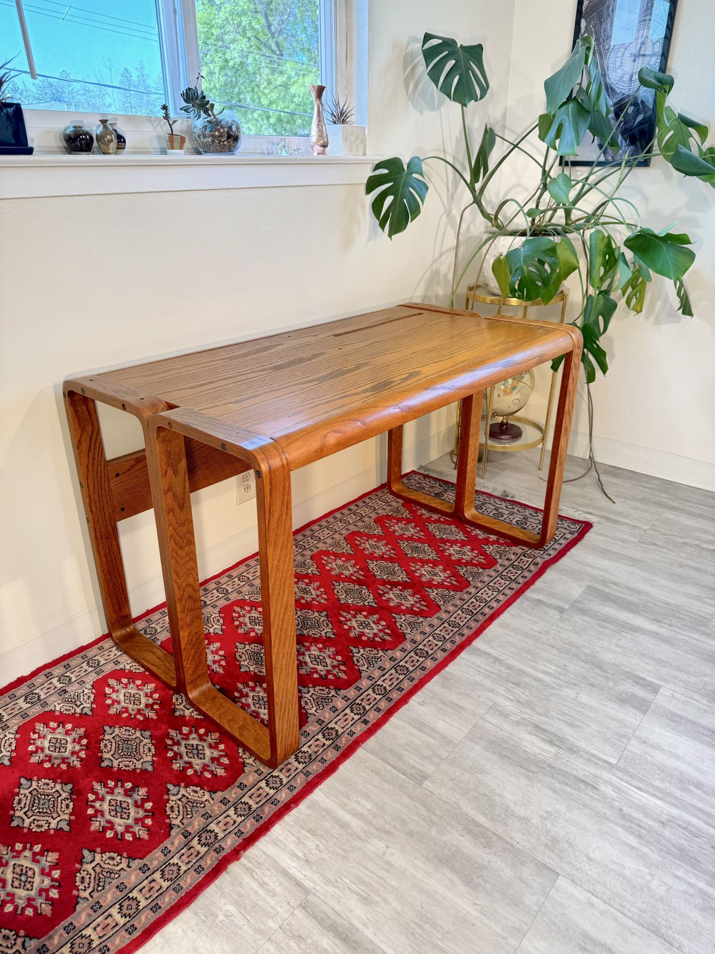 Vintage Mid Century Modern Bentwood Desk / Console Table