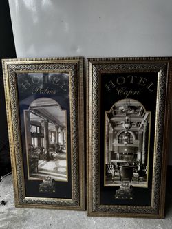 Hotel Palms & Capri Framed Wall Art Set