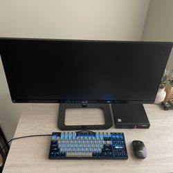 Lenovo Mini PC, LG Ultrawide Monitor, Mouse, Keyboard 