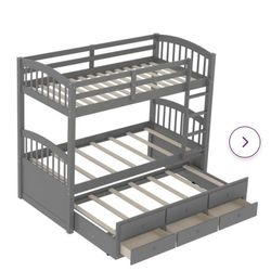 Bunk Bed With Trundle & Drawers