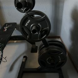 Weights,rack,bench,bars