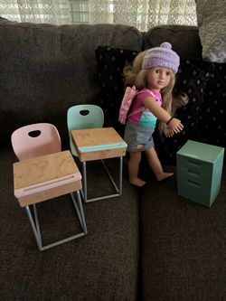 Our Generation school doll, desk and drawer