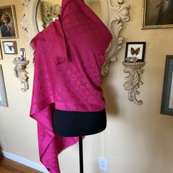 Authentic Louis Vuitton, Dark Pink Scarf, Shawl Wrap