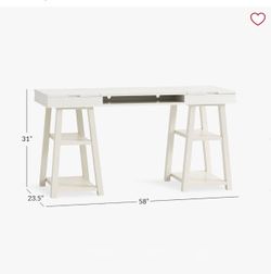 Pottery Barn Kids White Trestle Desk – Great Condition