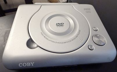 Coby Portable DVD CD Player Top Load Compact Silver Tested Working
